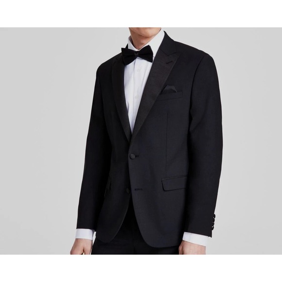 Bar III Men's Black Slim Fit‎ Faille Trim Tuxedo Jacket 38R E06924